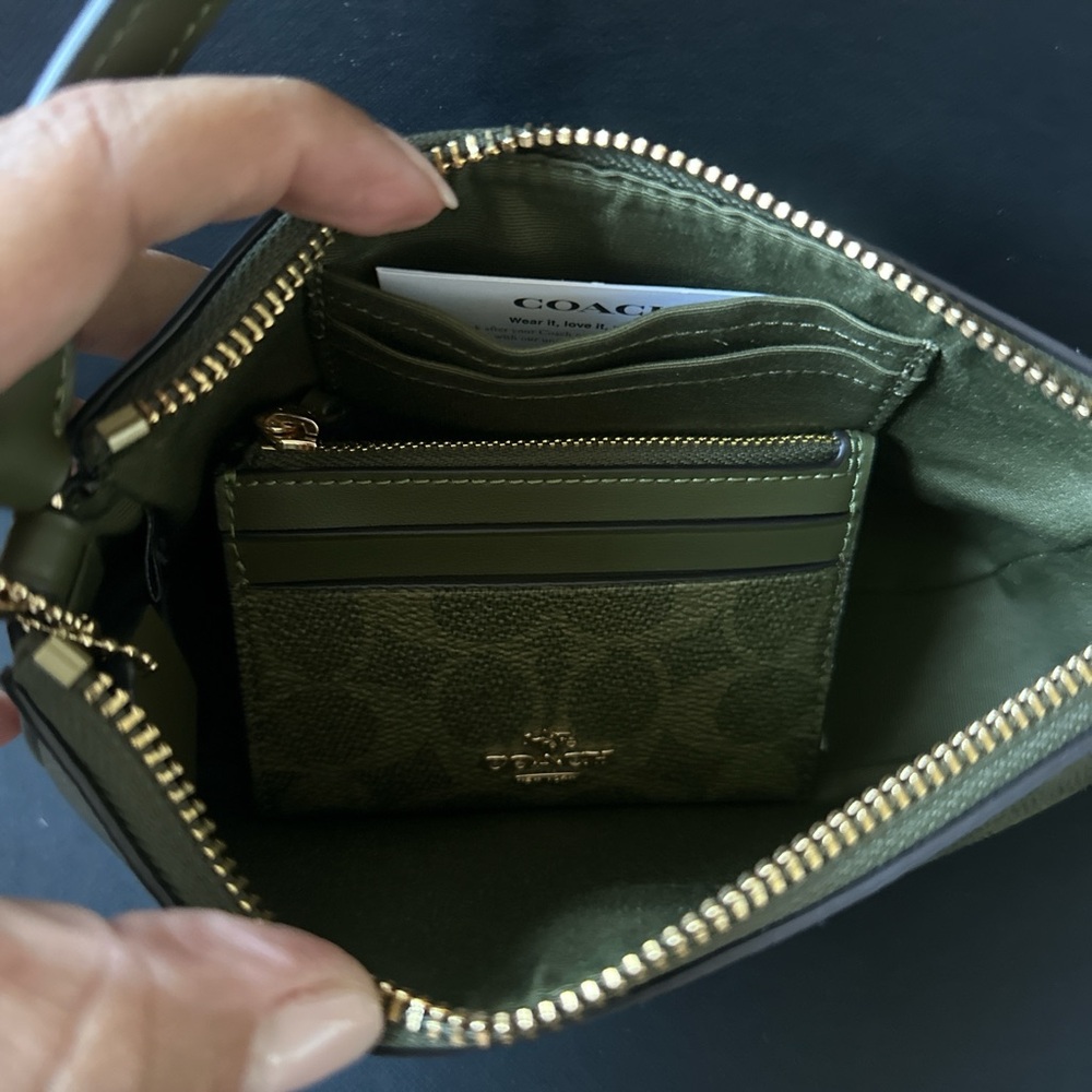 Coach Bundle!! Nolita 19 and Mini Skinny Id Case In Signature Canvas Gold/Olive - Picture 4 of 7